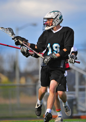 competitive male lacrosse player